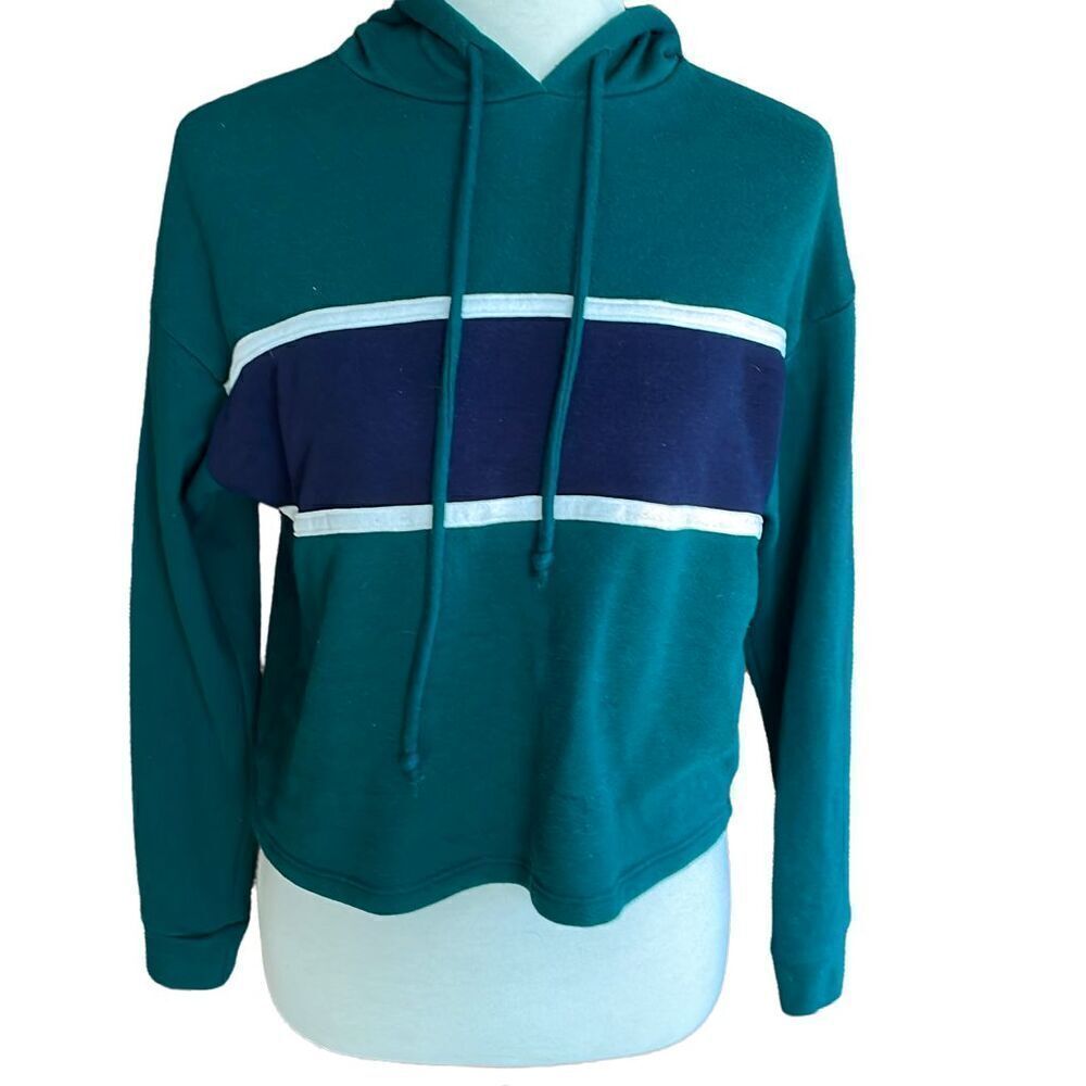 Forever 21 Green Cropped Hoodie S - Picture 3 of 10